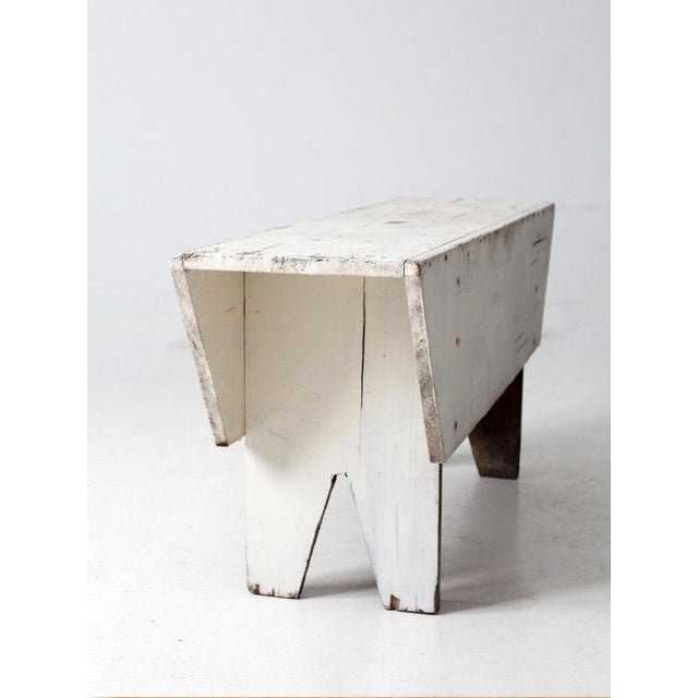 Antique White Farmhouse Bench For Sale - Image 16 of 18
