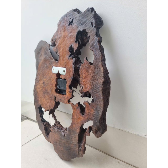 One-of-a-Kind Handcrafted Driftwood Wall Clock – Functional Natural Wood Wall Sculpture For Sale - Image 16 of 17