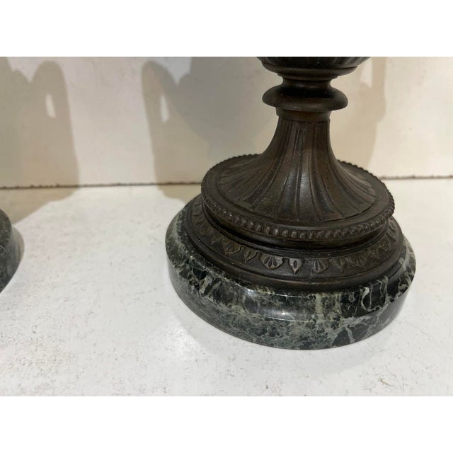 Patinated Spelter Vases, 19th Century, Set of 2 For Sale - Image 5 of 12