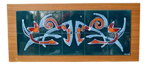 Ceramic Wall Plaque with Abstract Decoration, 1960s