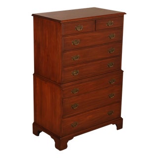Henkel Harris Chippendale Style Cherry Tall Chest For Sale
