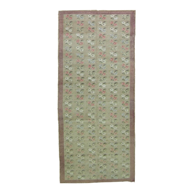 Vintage Turkish Floral Gallery Runner - 4'3" x 11'3" For Sale