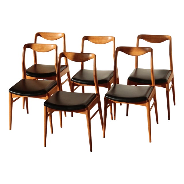 Vintage Scandinavian Teak Chairs, 1960s, Set of 6 For Sale