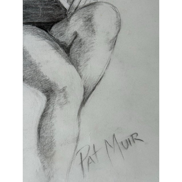 1944 Figure Study Drawing Pencil on Paper 19x25 For Sale - Image 4 of 7