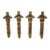 1930s Oversized Art Deco Brass Architectural Theater Lighting Sconces - Set of 4 For Sale