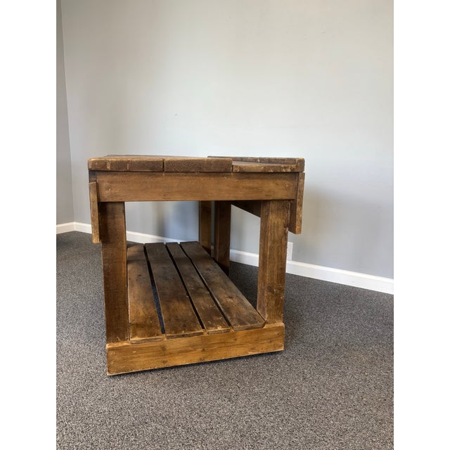 Wood Antique English Workbench For Sale - Image 7 of 11