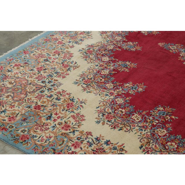 Rug & Kilim Vintage Kerman Lavar Persian Rug in Red With Medallion | Rug & Kilim For Sale - Image 4 of 10