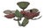 3-Light Florentine Ceiling Lamp with Colored Metal Frame, 1980s For Sale