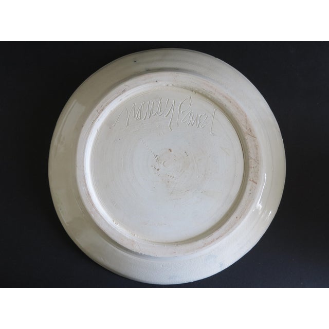 Abstract Mid-Century Stoneware Plate For Sale - Image 4 of 4