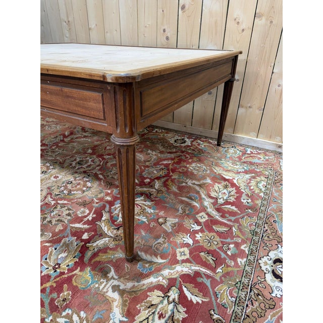 Louis XVI Style Stained Beech Flat Desk, 1950s For Sale - Image 4 of 5