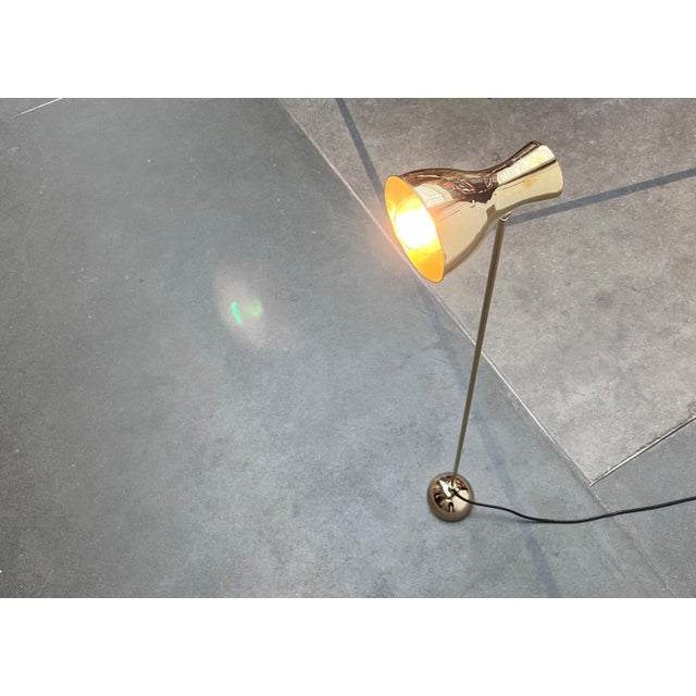 Mid-Century Modern Mid-Century Swiss Brass Minimalist Floor Lamp by Dieter Schulz for Wohnbedarf Ag, 1950s For Sale - Image 3 of 18