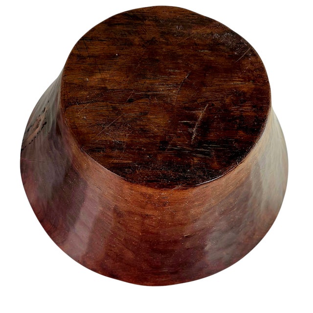 Wood Large Primitive Bowl Hand Hewn Teak Centerpiece Wood Bowl 17" For Sale - Image 7 of 7