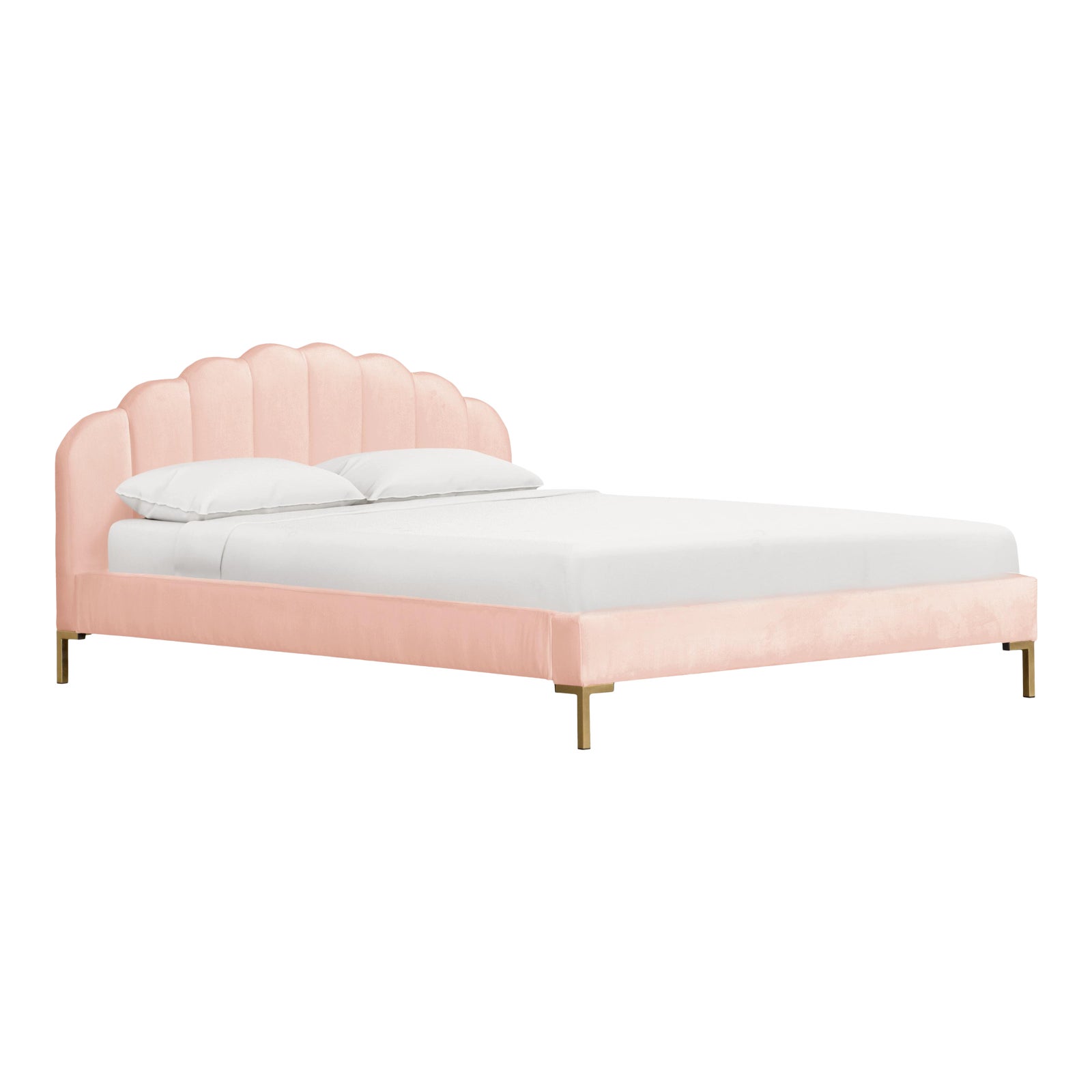 Queen Shell Platform Bed In Titan Pink Champagne Chairish