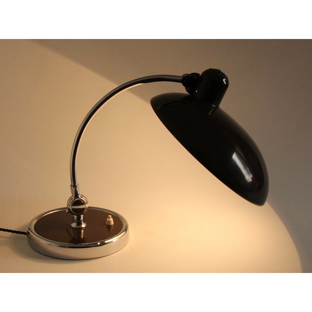 Brown German Bauhaus Model 6631 Brown Metal Desk Lamp by Christian Dell for Kaiser Idell, 1950s For Sale - Image 8 of 13