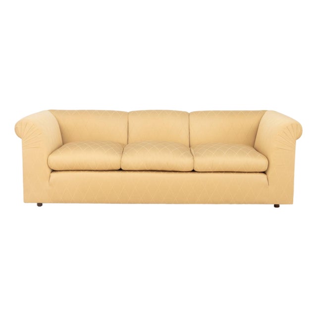 Modern Golden Silk Blend Upholstered Sofa For Sale