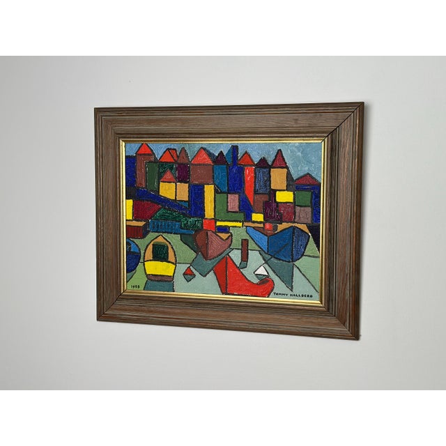 Tommy Hallberg, Harbour Scene, 1958, Oil on Panel, Framed For Sale - Image 4 of 18