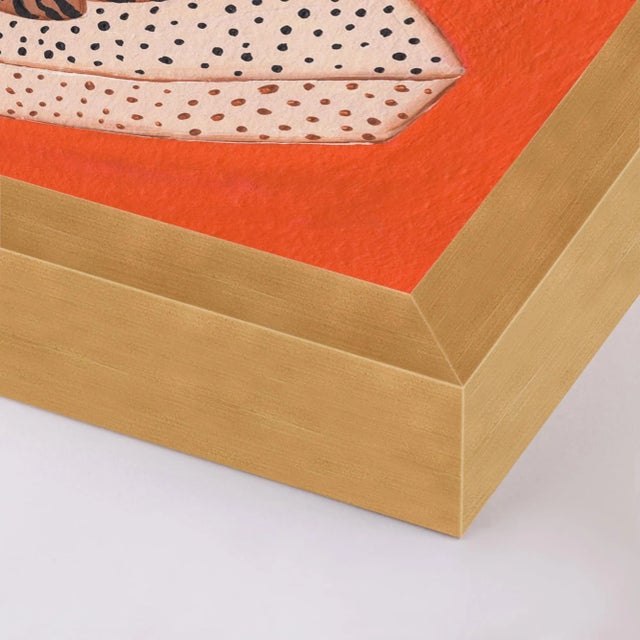 DESCRIPTION: Andrew the Big Cat by Willa Heart in Gold Framed paper, Medium Art Print SPECIFICATIONS: Type: Framed paper....