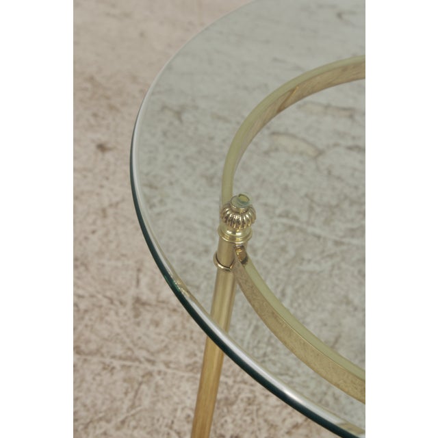 Brass & Glass Round End Table For Sale - Image 14 of 14