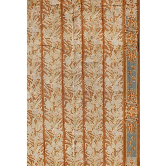 Antique Aubusson Tapestry with Golden Column Panels of Irises This exquisite antique Aubusson tapestry was delicately...