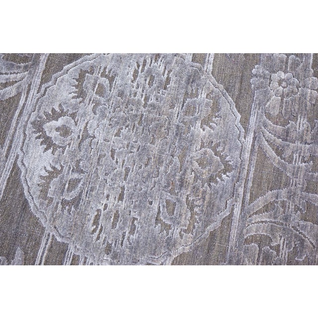 Modern Indian Custom Rug in Tonal Grays – Floral Design by Doris Leslie Blau For Sale - Image 10 of 10