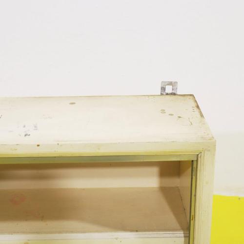 Wood Wall-Mounted Wooden Display Cabinet with Sliding Glass Doors For Sale - Image 7 of 9