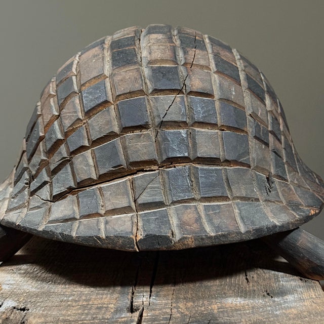 Antique Hand Carved Folk Art Turtle Sculpture For Sale - Image 9 of 12