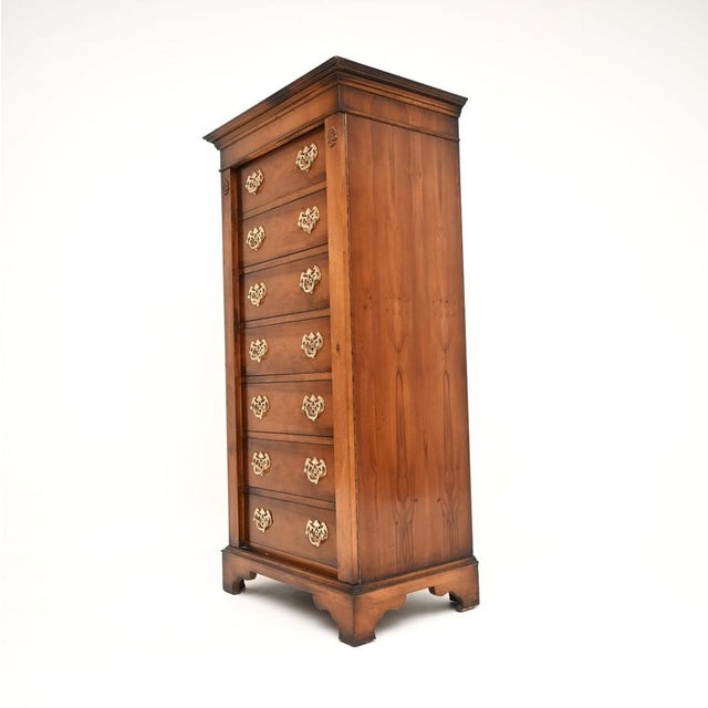1950s Yew Wood Wellington Chest of Drawers, 1950 For Sale - Image 5 of 11