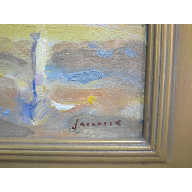 Farmhouse Eric Jacobsen Plein Air Hay Barn Farmhouse Landscape Gilt Frame Oil Painting For Sale - Image 3 of 6