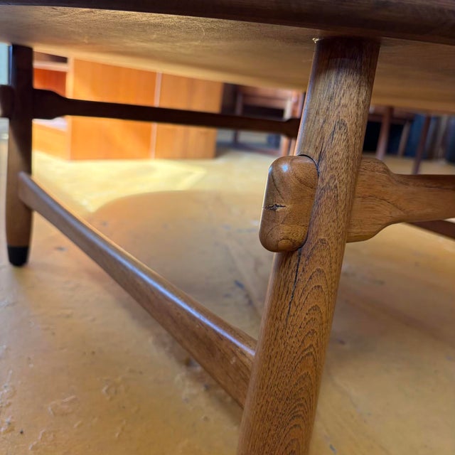 Brown Lane Walnut Mid-Century Coffee Table With Tile Inlay For Sale - Image 8 of 11