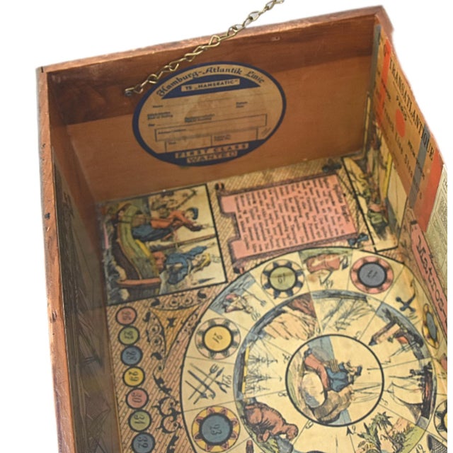 Antique Nautical Motif Decoupage Wood Keepsake Box For Sale - Image 9 of 11
