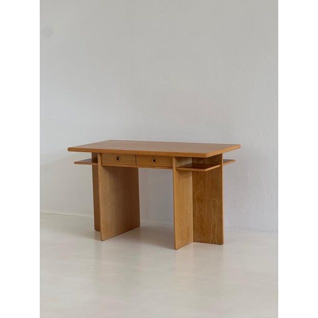 Vintage Oak Desk with Drawers, 1970s For Sale - Image 11 of 14