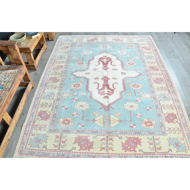 1960s Handmade wool and cotton rug in Turkish Anatolian Carpet, Vintage Area Rug, Turkish Vintage Anatolian Rug, Handmade...