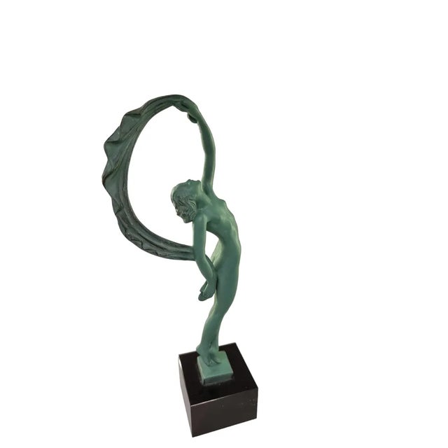 Art Deco Female Zephyr Figurine by Guerbe for Max Le Verrier, France, 1930s For Sale - Image 4 of 6