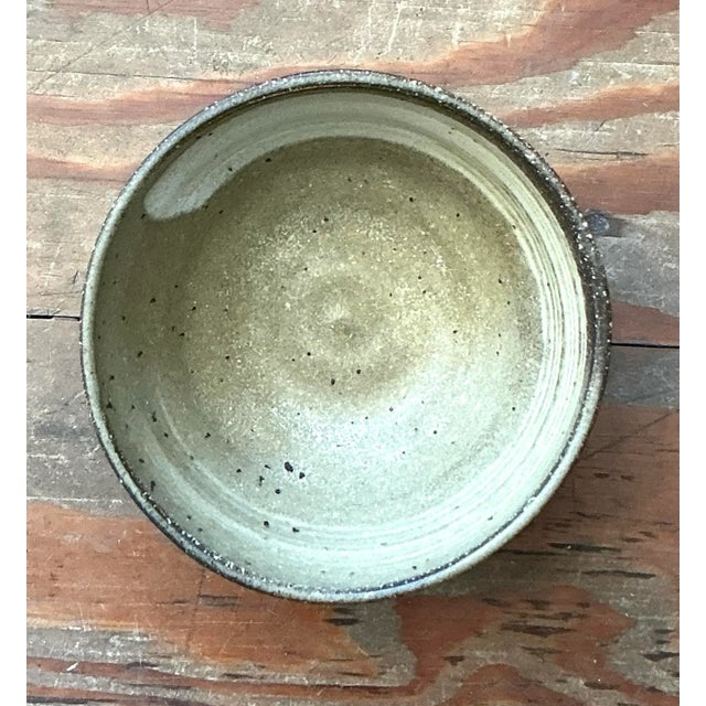 Tan Vintage Boho Studio Pottery Bowl For Sale - Image 8 of 9