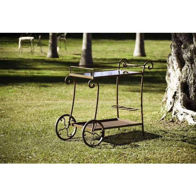 Early 20th Century Wrought Iron Tea Cart Garden Furniture For Sale - Image 4 of 5