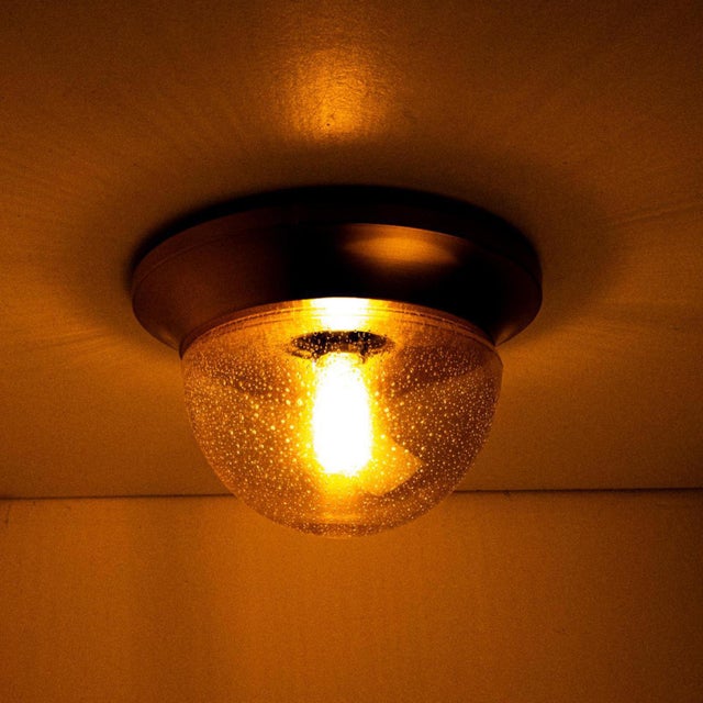 Metal Amber Glass Flush Mount in style of Limburg, 1960s For Sale - Image 7 of 18