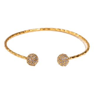 Diamond Grace Adjustable Gold Cuff Bracelet For Sale