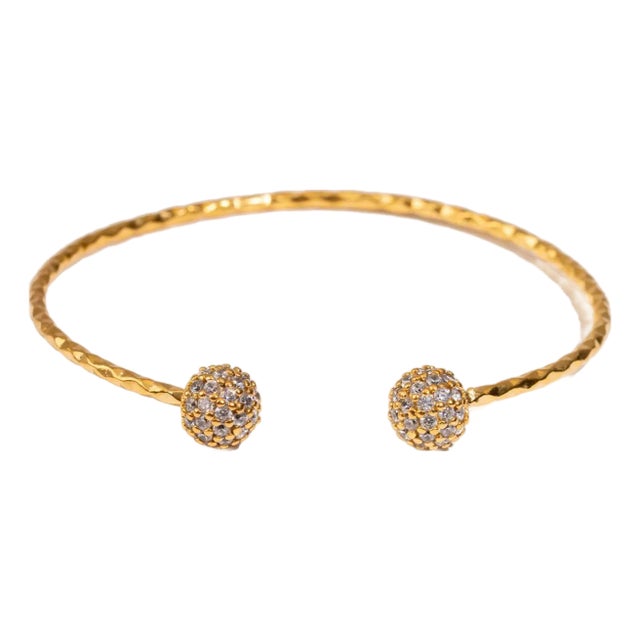 Diamond Grace Adjustable Gold Cuff Bracelet For Sale
