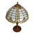 Cream 1920s Arts & Crafts Bradley & Hubbard Style Stained Leaded Glass Table Lamp For Sale - Image 8 of 11