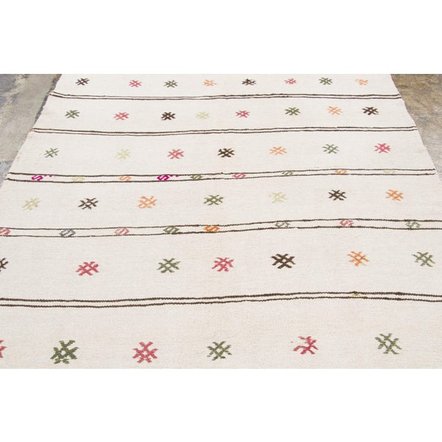 Rug & Kilim Vintage Turkish Kilim Hemp Rug With Stripes by Rug & Kilim, 1950-1959 For Sale - Image 4 of 9