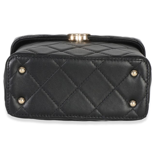 2020s Black Quilted Lambskin Small Secret Box Bag For Sale - Image 5 of 9