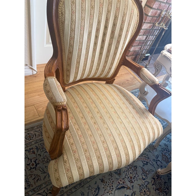 Late 20th Century Late 20th Century French Louis XV Style Carved Armchair For Sale - Image 5 of 9