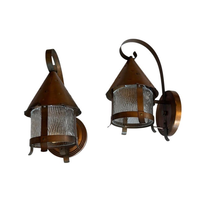 We have four of these available. This listing is for a pair. These antique copper wall sconces will look great indoors or...