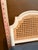 Vintage Cane and Wood Vanity Chair With Custom Blue Leather Tufted Cushion For Sale - Image 13 of 15