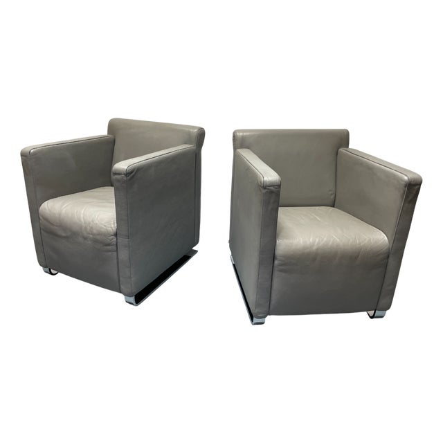 Cube Leather Chairs from Cor, Set of 2 For Sale