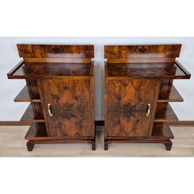 Metal Vintage Art Deco Bedside Tables, 1920, Set of 2 For Sale - Image 7 of 18