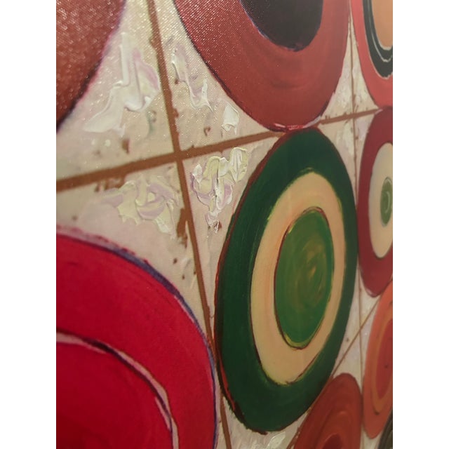 2020s Large Scale 40x40 Roth “Circular Reasoning Iii” Hand-Embellished Mixed Media Canvas Vintage Andrew Kolb Roth Embellished Giclee For Sale - Image 5 of 8