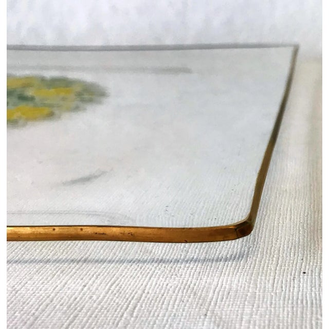 1960's Culver Square Glass Serving Dish With Daisies and Picket Fence For Sale In West Palm - Image 6 of 7