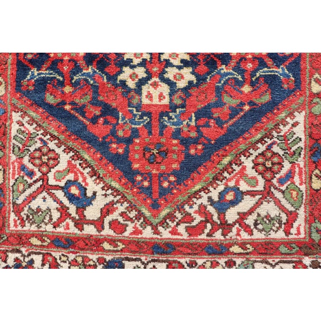 Red Antique Persian Hand Knotted Malayer Runner With Sub-Geometric All-Over Design For Sale - Image 8 of 13