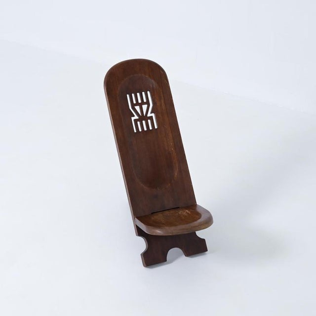 Rustic Wooden African Chair, 1970s For Sale - Image 3 of 18